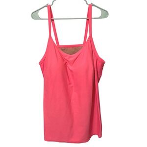 Cocos Swim Womens Tankini Top Size 22 Pink Beachy Vacation Cruise Travel Pool